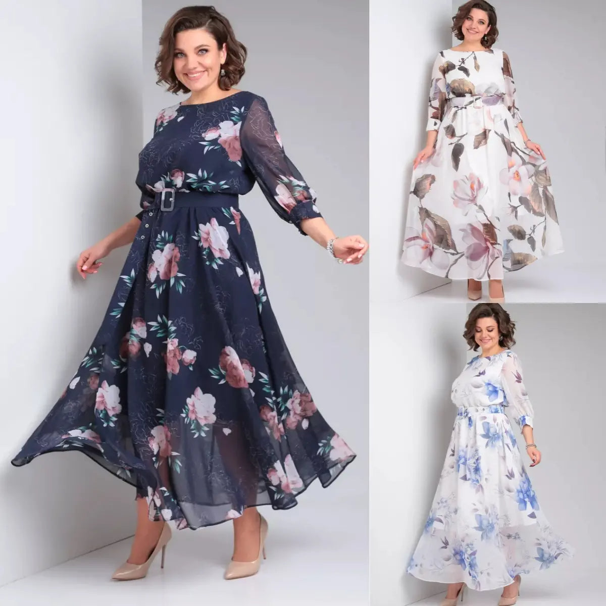 Dominika | Elegancka sukienka maxi w kwiaty
