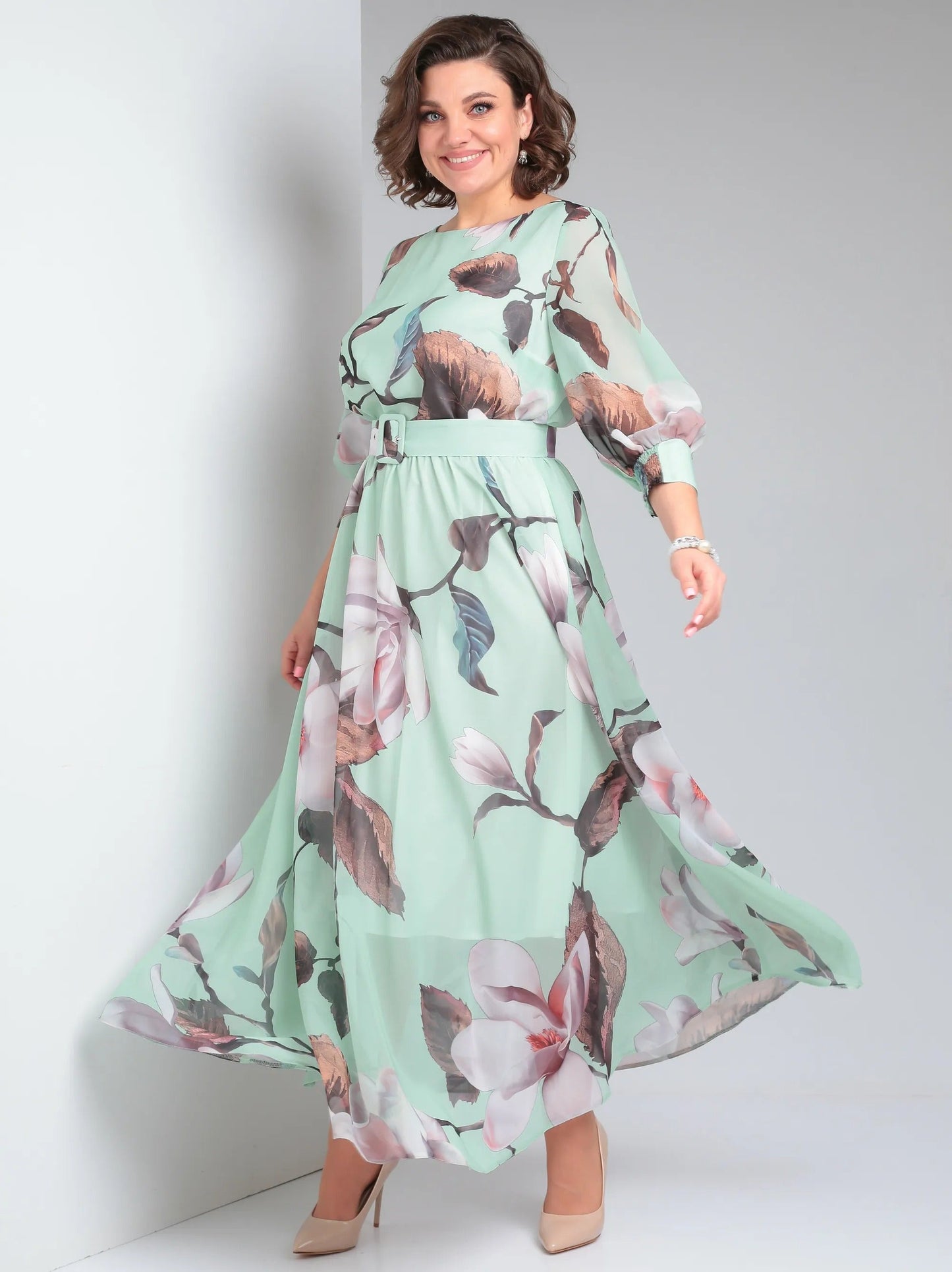 Dominika | Elegancka sukienka maxi w kwiaty