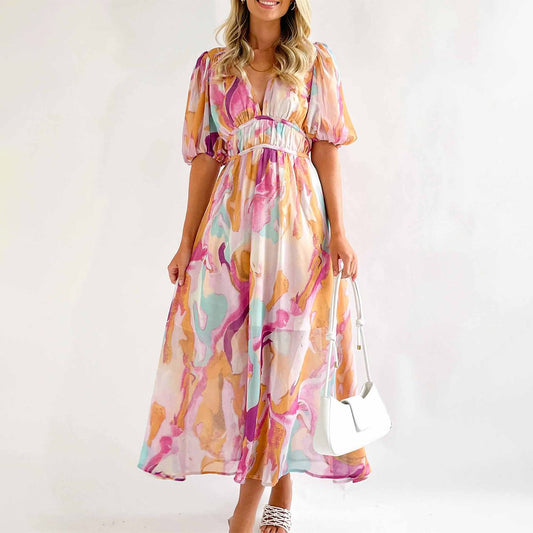 Ilona | Elegancka sukienka maxi w kolorze różowym