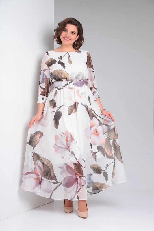 Dominika | Elegancka sukienka maxi w kwiaty