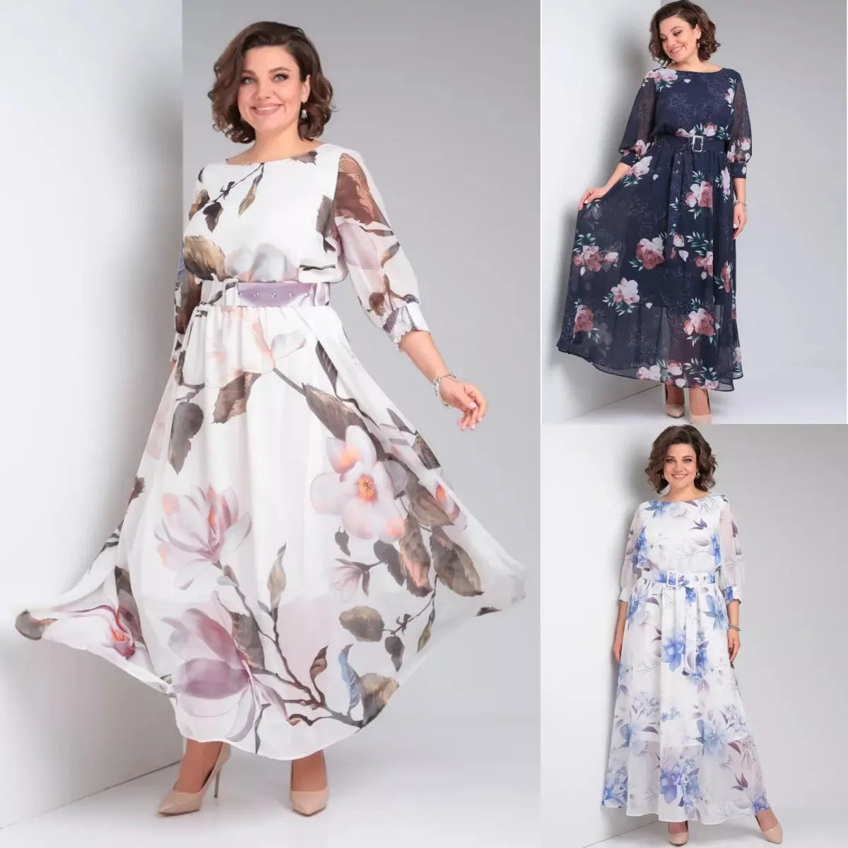 Dominika | Elegancka sukienka maxi w kwiaty