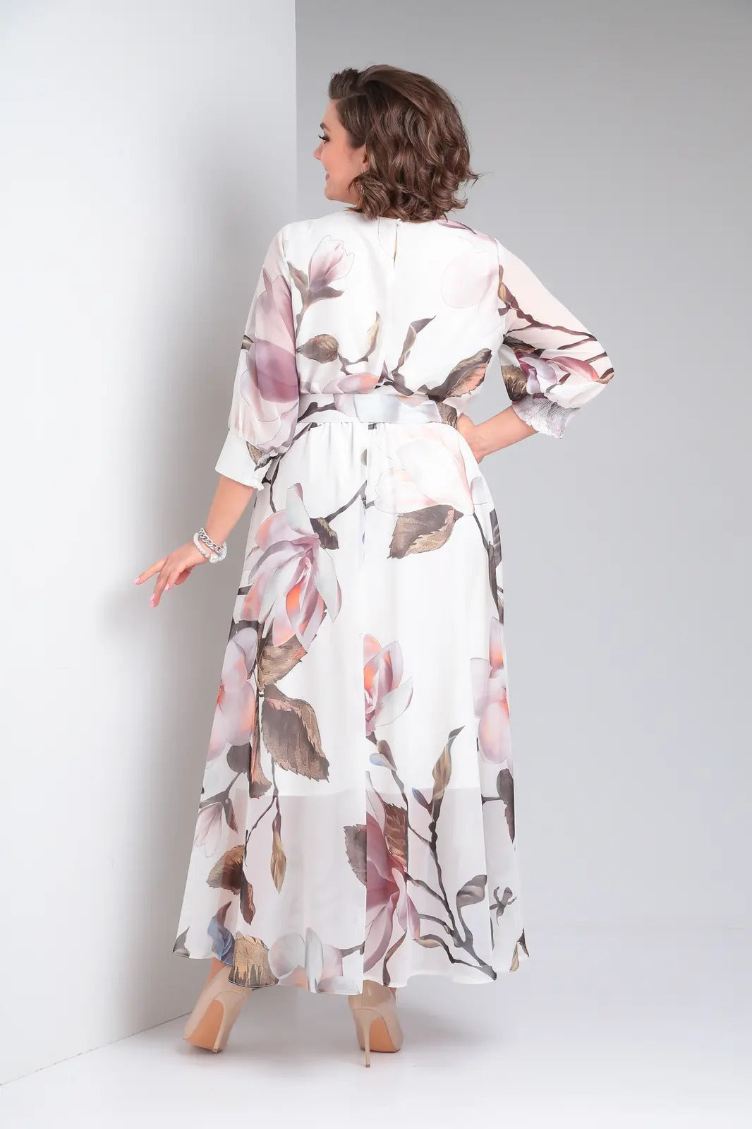Dominika | Elegancka sukienka maxi w kwiaty