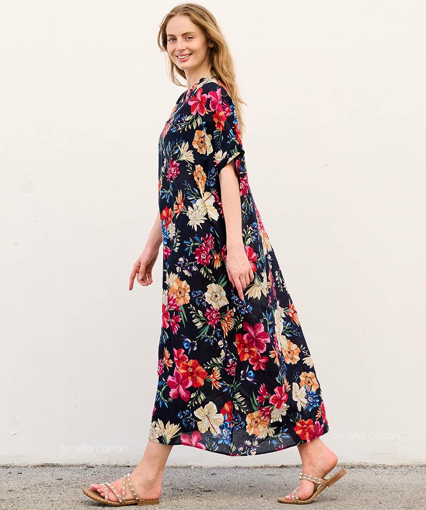 Rina | Sukienka typu kaftan z kieszeniami do noszenia na co dzień