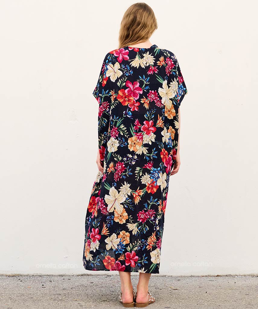 Rina | Sukienka typu kaftan z kieszeniami do noszenia na co dzień