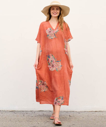 Liva | Sukienka typu kaftan z kieszeniami do noszenia na co dzień