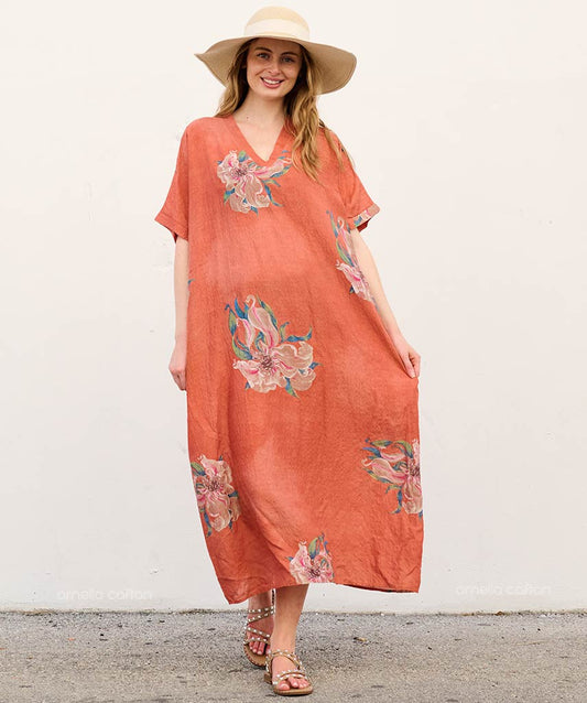 Liva | Sukienka typu kaftan z kieszeniami do noszenia na co dzień