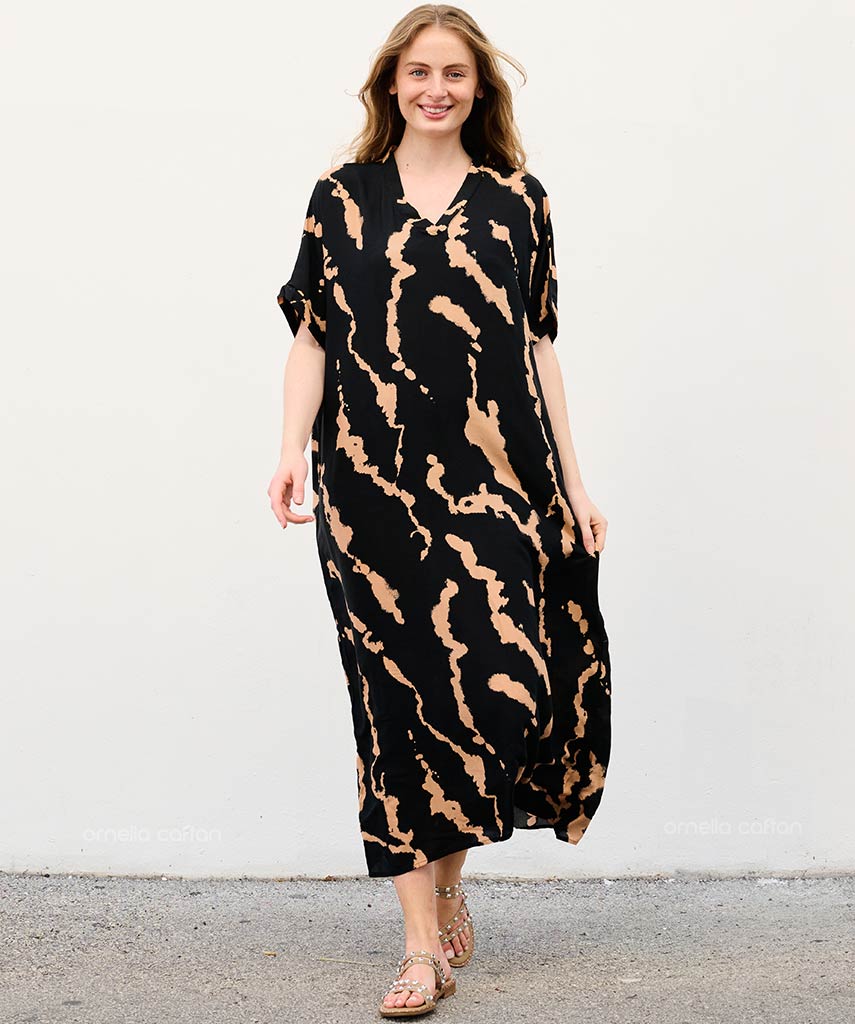 Sela | Sukienka typu kaftan z kieszeniami do noszenia na co dzień