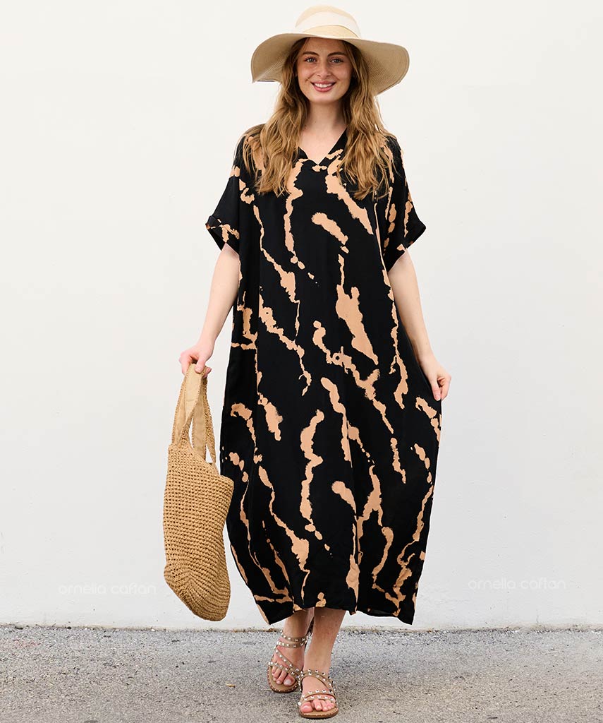 Sela | Sukienka typu kaftan z kieszeniami do noszenia na co dzień