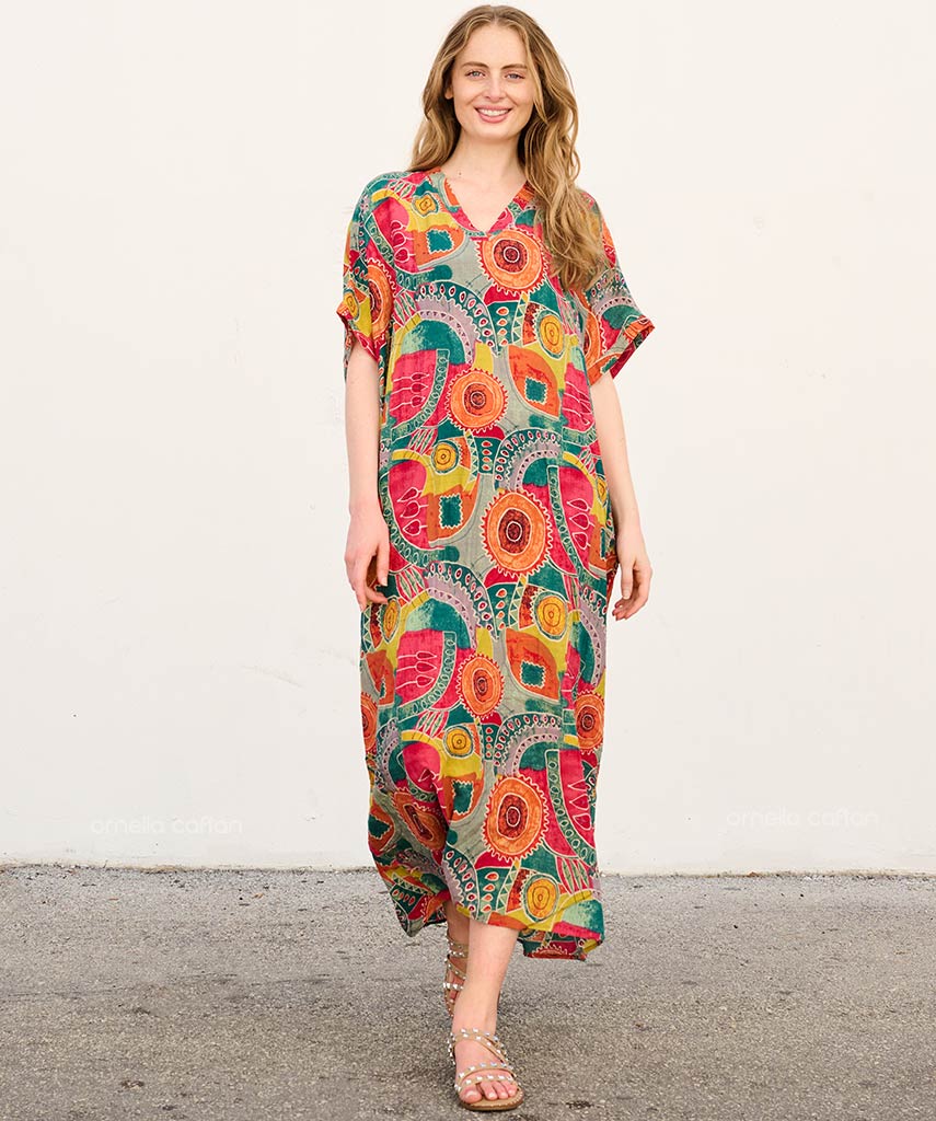 Zira | Sukienka typu kaftan z kieszeniami do noszenia na co dzień