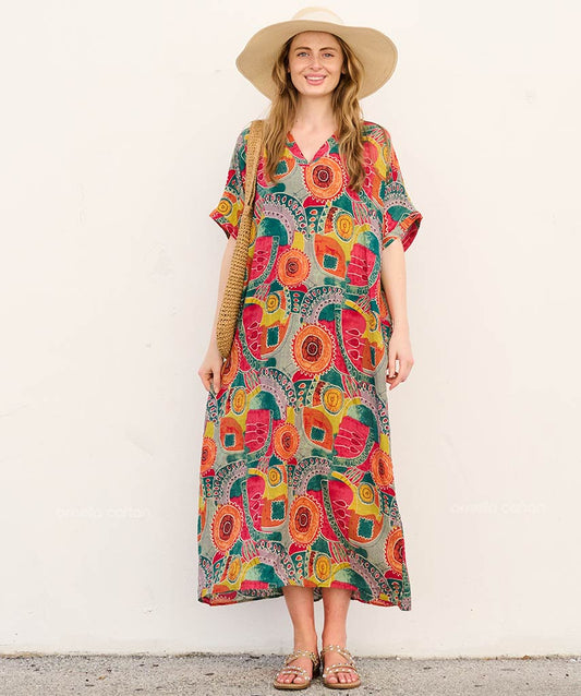 Zira | Sukienka typu kaftan z kieszeniami do noszenia na co dzień