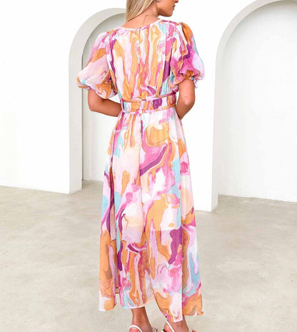 Ilona | Elegancka sukienka maxi w kolorze różowym