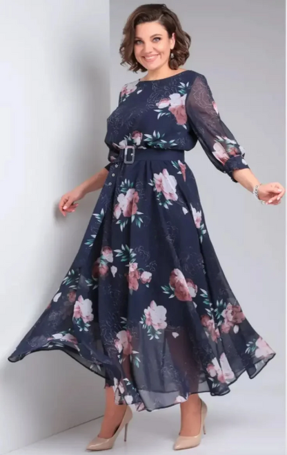 Dominika | Elegancka sukienka maxi w kwiaty