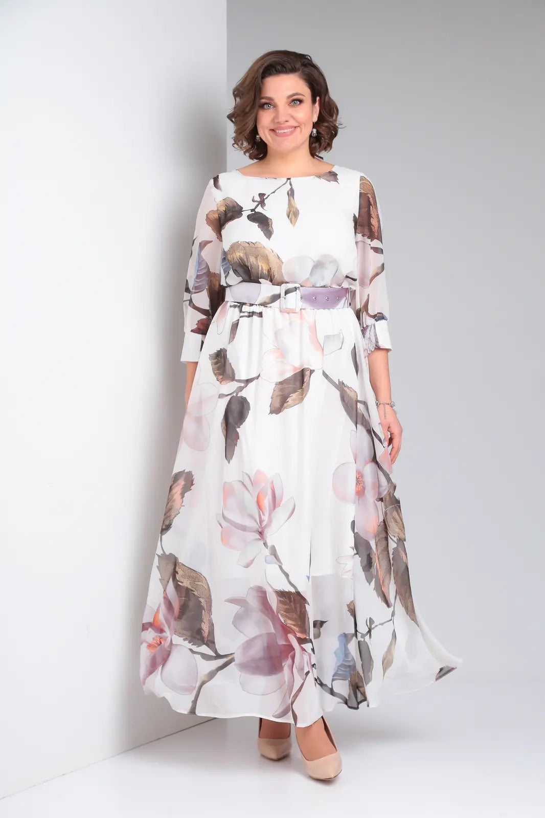 Dominika | Elegancka sukienka maxi w kwiaty