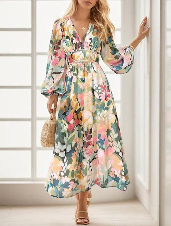 Ilona | Elegancka sukienka maxi w kolorze różowym